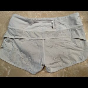 White Lululemon Speed Short 6